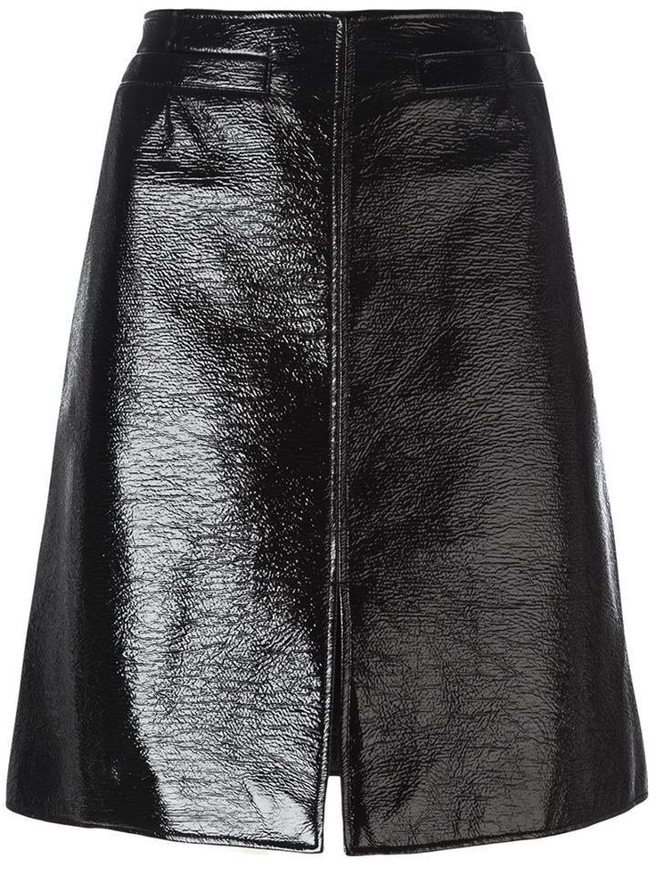 Courrèges A-line Skirt, Women's, Size: 36, Black, Cotton/polyurethane/cupro