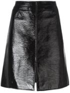 Courrèges A-line Skirt, Women's, Size: 36, Black, Cotton/polyurethane/cupro