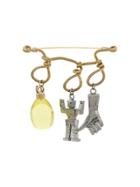 Marni Multi Pendants Brooche - Yellow