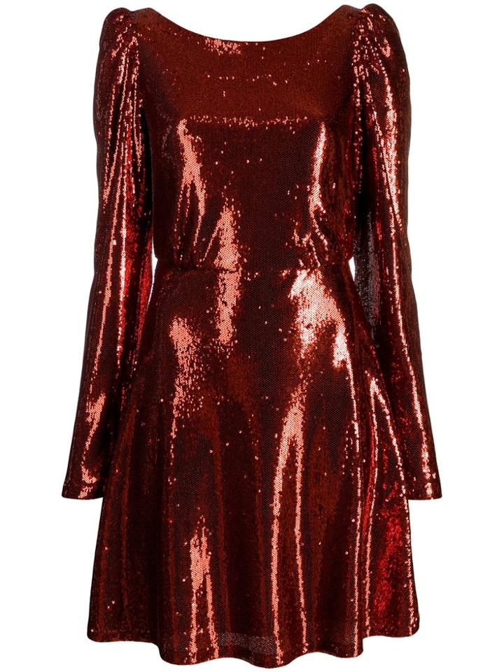 Black Coral Camila Trilly Sequined Dress - Orange