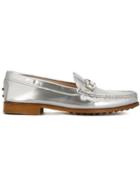 Tod S Metallic (grey) Loafers, Women's, Size: 37.5, Patent Leather/leather/rubber