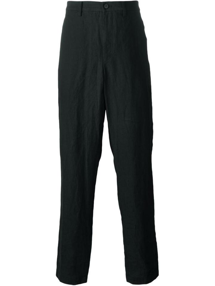 Issey Miyake Men Loose Fit Trousers, Size: 4, Black, Hemp/ramie