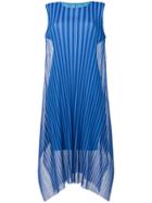 Pleats Please By Issey Miyake Handkerchief Hem Sleeveless Dress - Blue