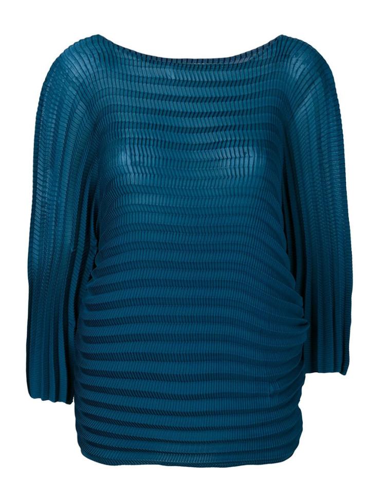 Issey Miyake Ribbed Knit Sweater - Blue