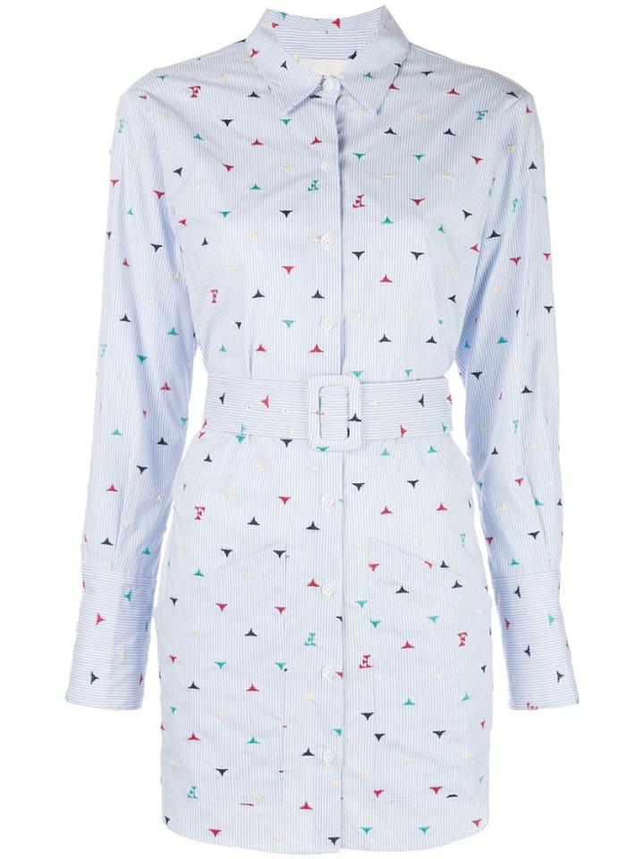 Fleur Du Mal Striped Shirt Dress - Blue