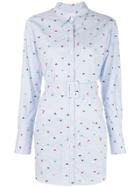 Fleur Du Mal Striped Shirt Dress - Blue