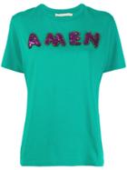 Amen Sequin Logo T-shirt - Green
