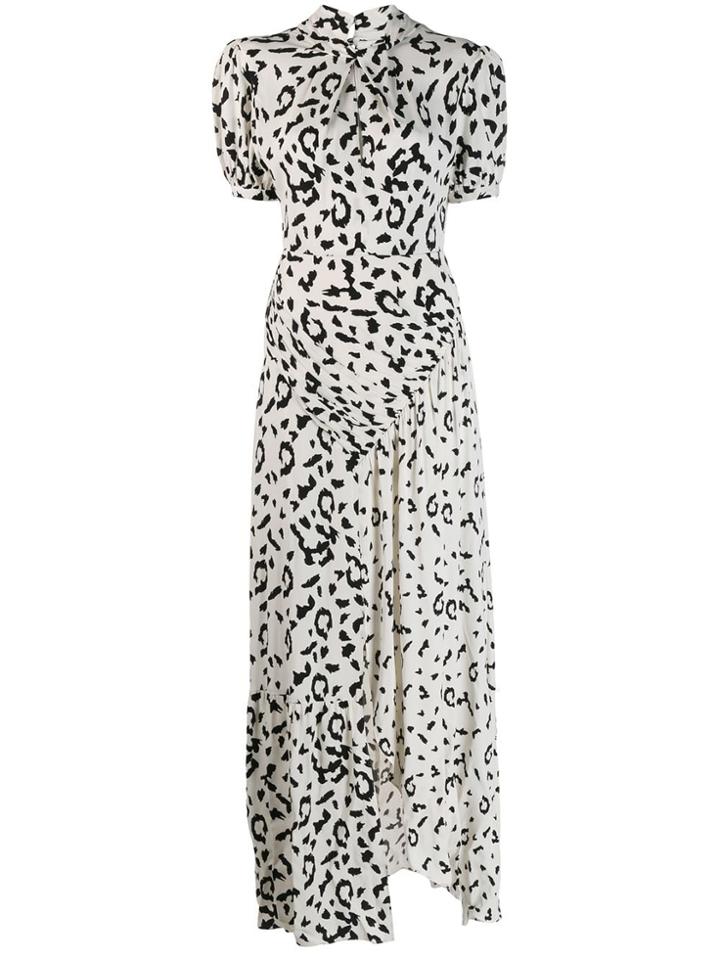 Self-portrait Leopard Print Dress - White