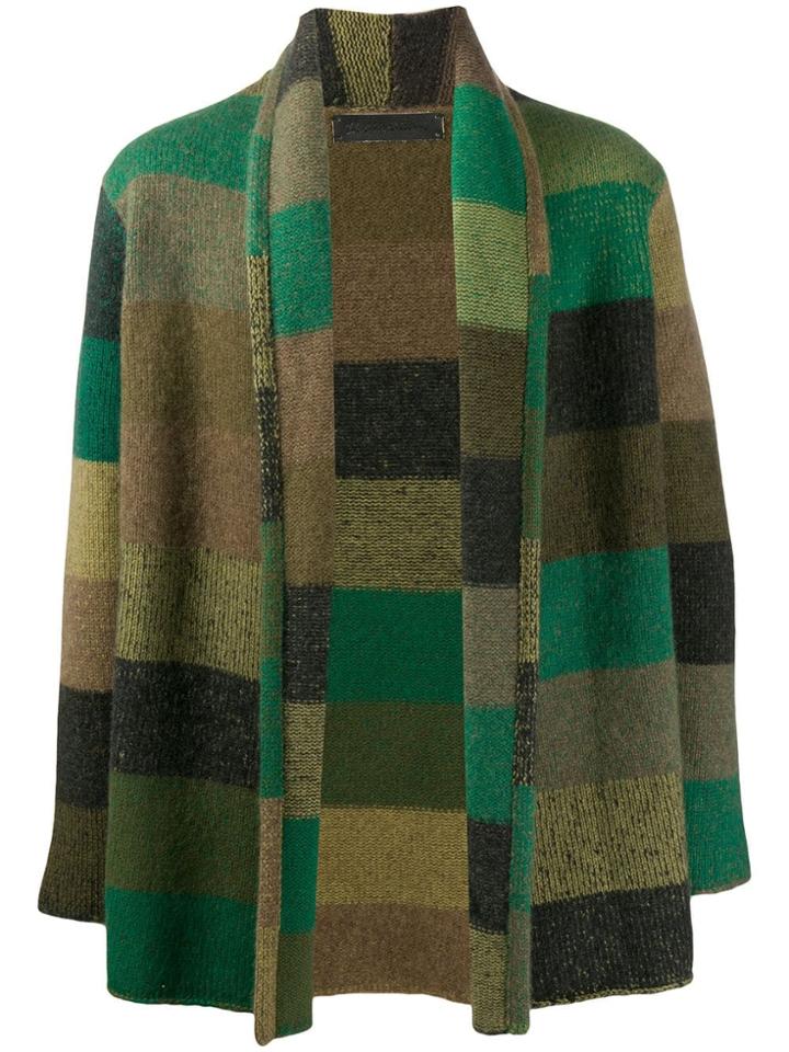 The Elder Statesman Cashmere Striped Cardigan - Green