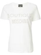 Boutique Moschino Studded Branded T-shirt - White