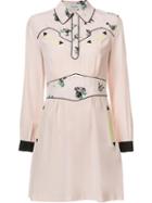 Coach Abstract Print Shirt Dress, Women's, Size: 2, Pink/purple, Cupro/silk
