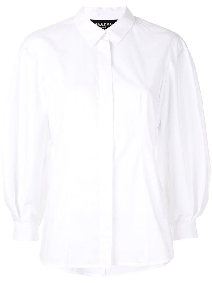 Paule Ka Long-sleeve Fitted Shirt - White