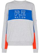 P.e Nation Sonic Stripe Jersey Jumper - Grey