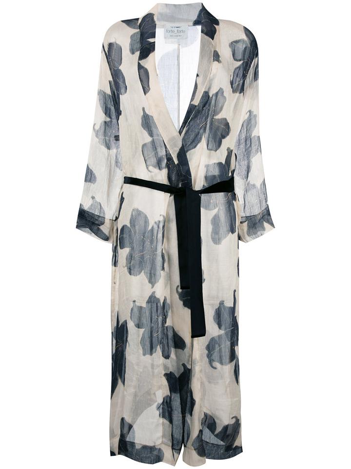 Forte Forte - Floral Print Coat - Women - Silk/linen/flax - 1, Silk/linen/flax