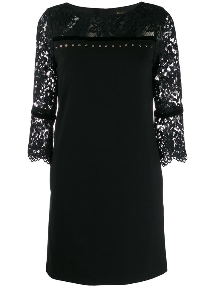 Liu Jo Laced Panels Short Dress - Black