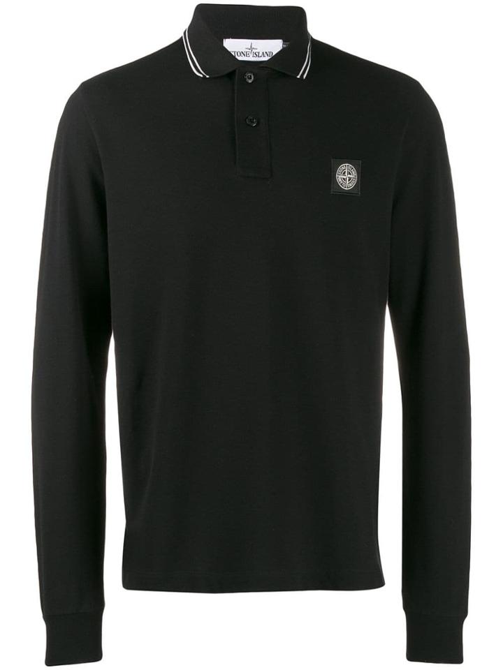 Stone Island Long-sleeve Polo Shirt - Black