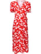 Rixo London Floral Printed Wrap Dress - Red