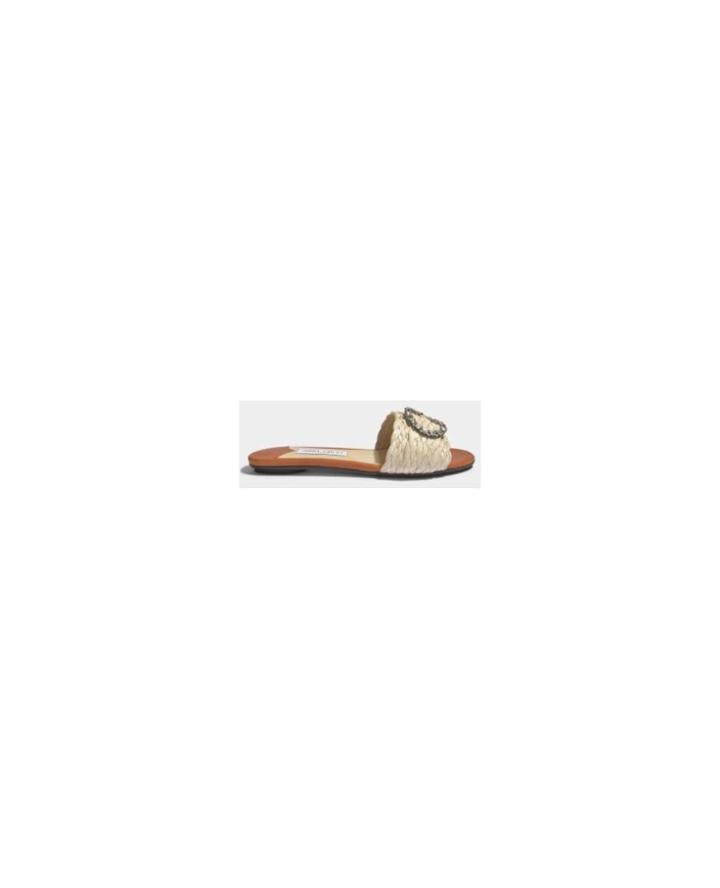 Jimmy Choo Granger Rafia Slides - Unavailable