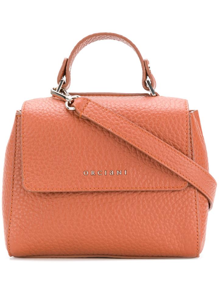 Orciani Mini Flap Tote - Brown