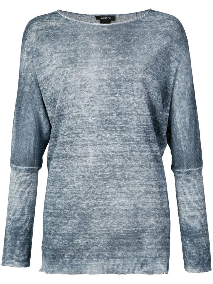 Avant Toi Long-sleeve Fitted Top - Blue
