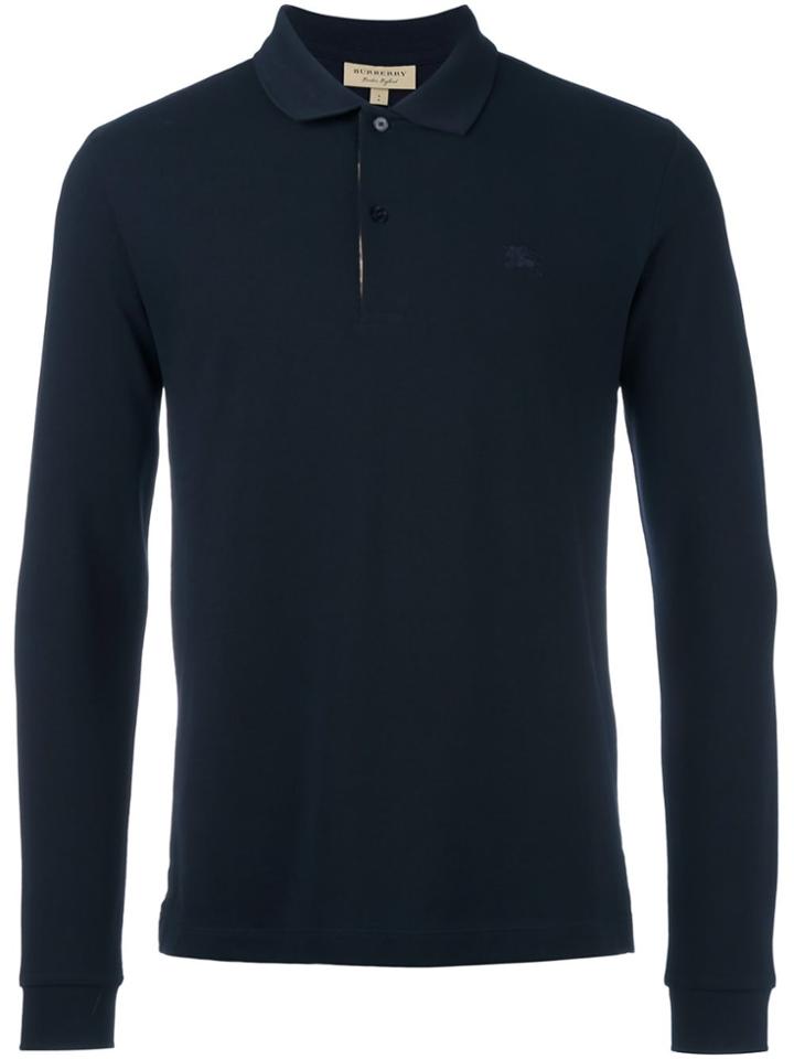 Burberry Long-sleeve Polo Shirt - Blue