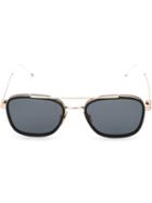 Thom Browne Square Frame Sunglasses, Men's, Black, Metal (other)/12kt Gold