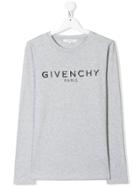 Givenchy Kids Distressed Logo Tee - Grey
