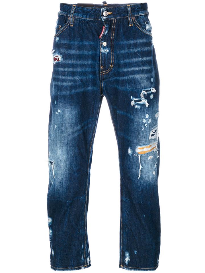 Dsquared2 Distressed Denim Jeans - Blue