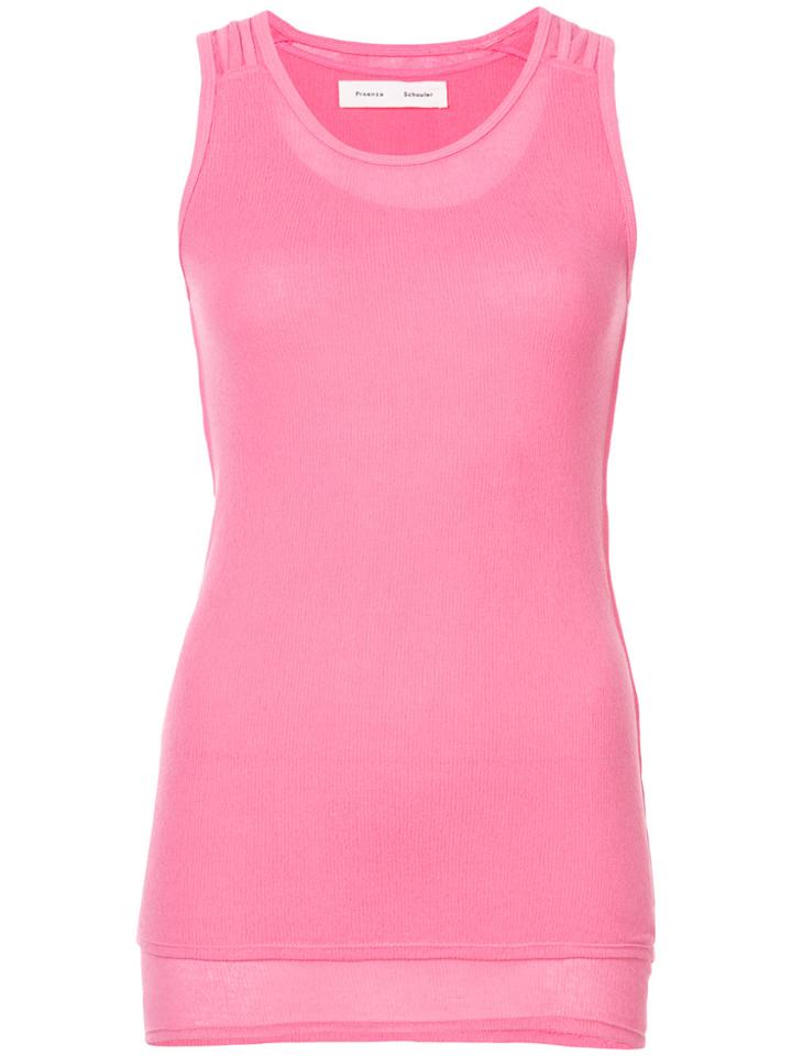 Proenza Schouler Pswl Layered Gauze Tank - Pink & Purple