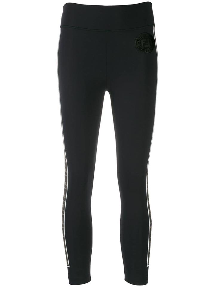 Fendi High Waisted Logo Leggings - Black