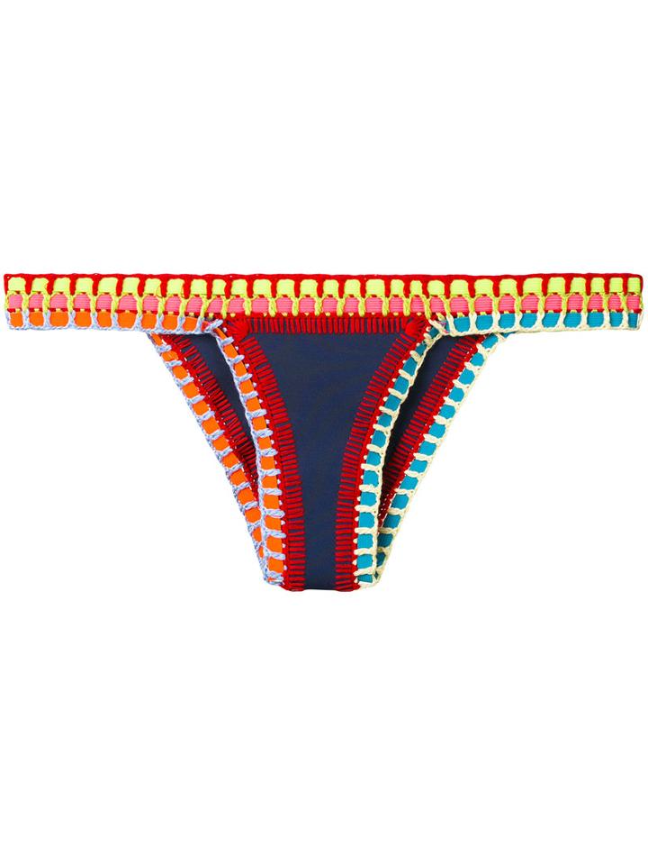 Kiini - Tasmin Brief Bikini Bottom - Women - Cotton/nylon/polyester/spandex/elastane - S, Blue, Cotton/nylon/polyester/spandex/elastane