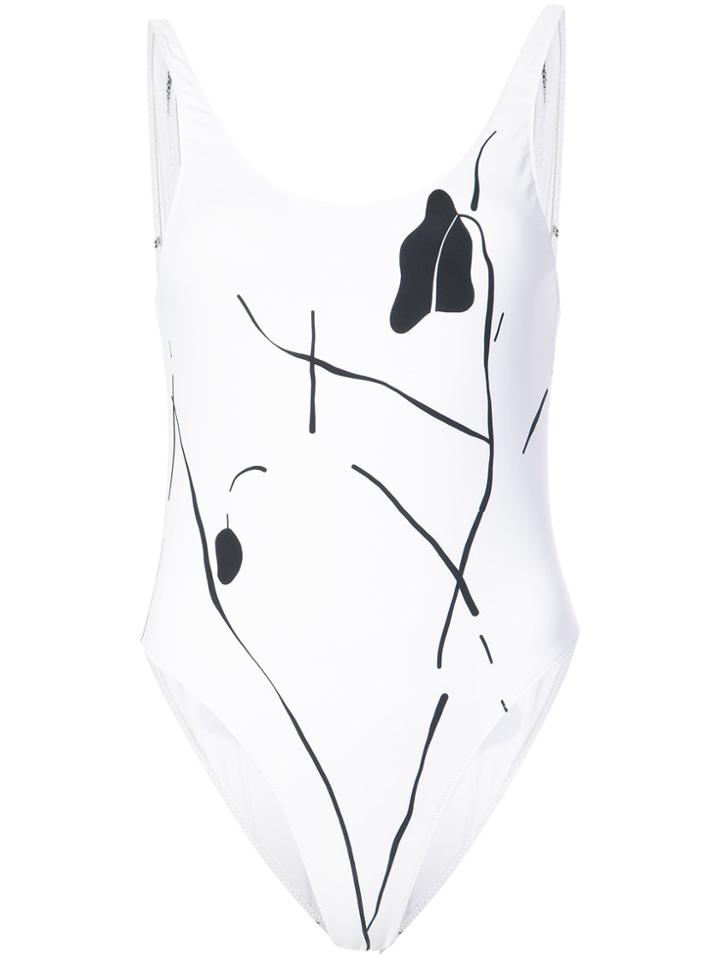 Derek Lam Printed One Piece - White