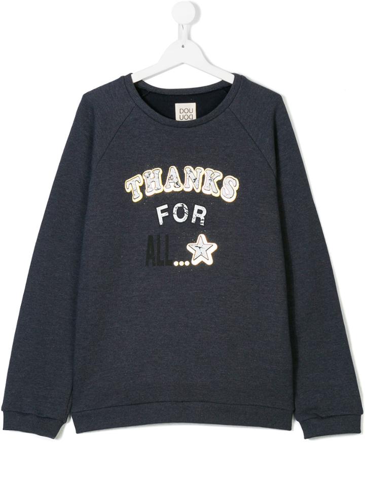 Douuod Kids Front Print Sweatshirt - Blue