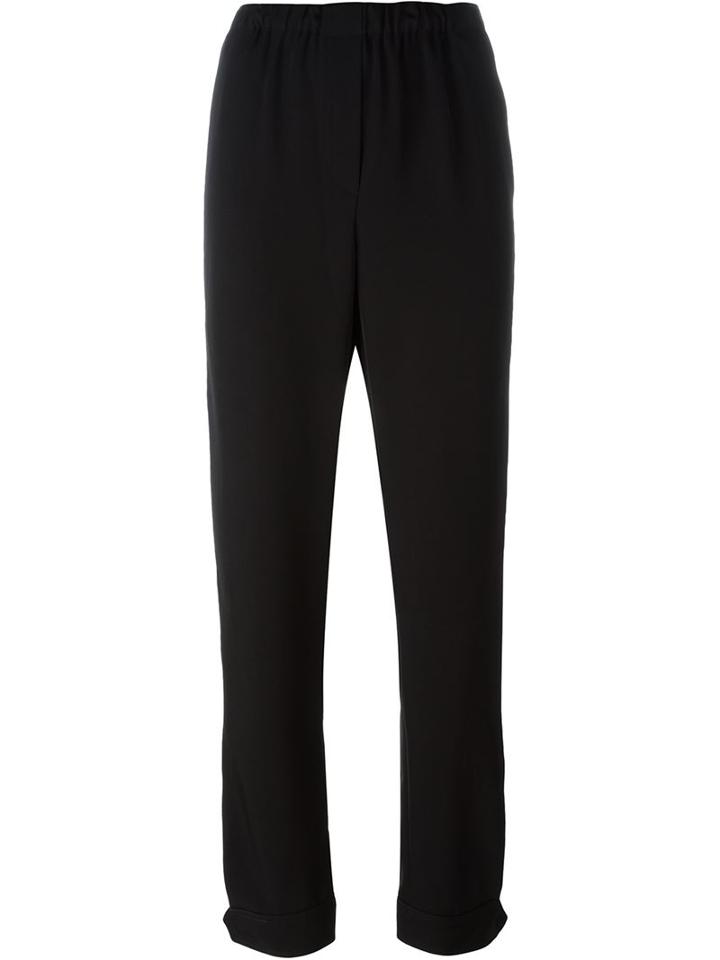 Lanvin Tapered Trousers, Women's, Size: 36, Black, Triacetate