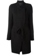 Ann Demeulemeester Pleated Back Coat, Women's, Size: 38, Black, Cotton/nylon/viscose/virgin Wool