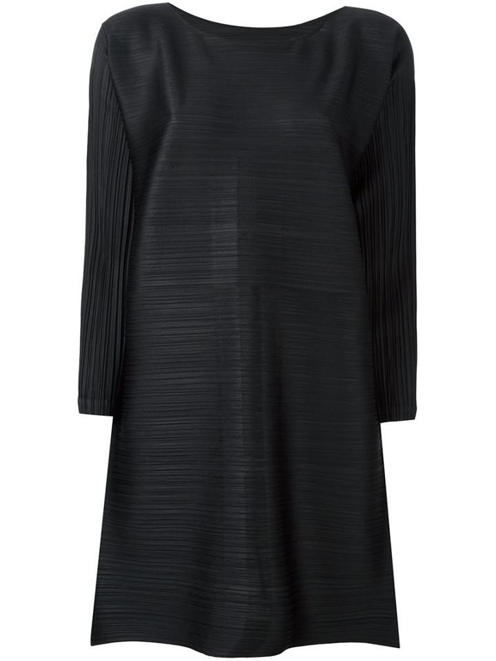 Pleats Please By Issey Miyake Flared Pleated Dress, Women's, Size: 5, Black, Polyester