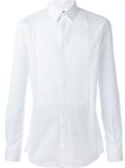 Dolce & Gabbana Pleated Front Shirt, Men's, Size: 41, White, Cotton