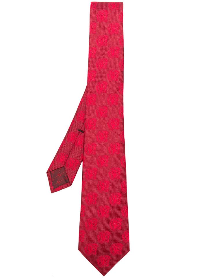Gucci Roaring Tiger Patterned Tie - Red