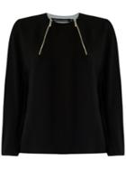 Reinaldo Lourenço - Zip Details Blouse - Women - Acetate - 46, Black, Acetate