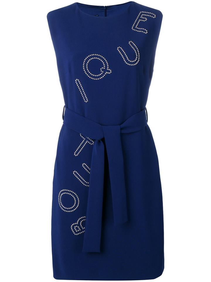Boutique Moschino Studded Logo Dress - Blue