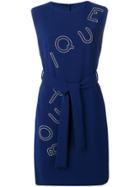 Boutique Moschino Studded Logo Dress - Blue