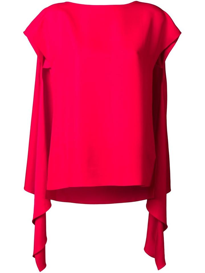 Nina Ricci Tie Waist Top, Women's, Size: 38, Red, Viscose/silk