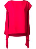 Nina Ricci Tie Waist Top, Women's, Size: 38, Red, Viscose/silk