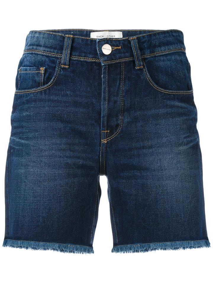 Each X Other - Denim Frayed Shorts - Women - Cotton - 25, Blue, Cotton