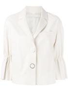 Drome Peplum Sleeve Buttoned Jacket - White