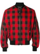 Versace Gingham Check Bomber - Red