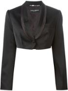 Dolce & Gabbana Vintage Cropped Tuxedo Blazer, Women's, Size: 44, Black