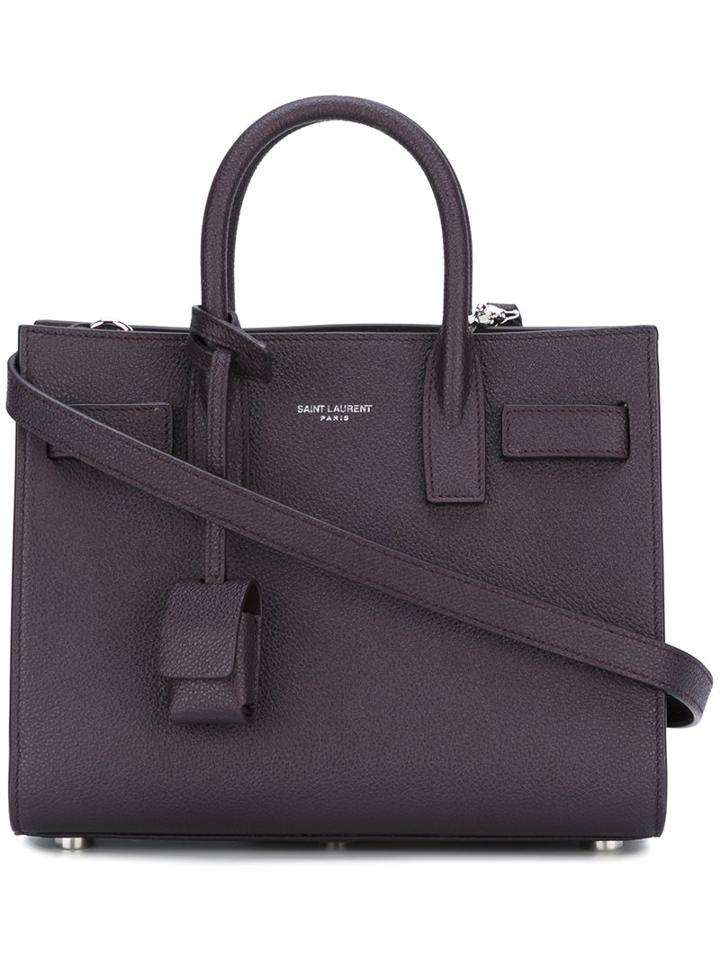 Saint Laurent Nano 'sac De Jour' Tote Bag, Women's, Pink/purple