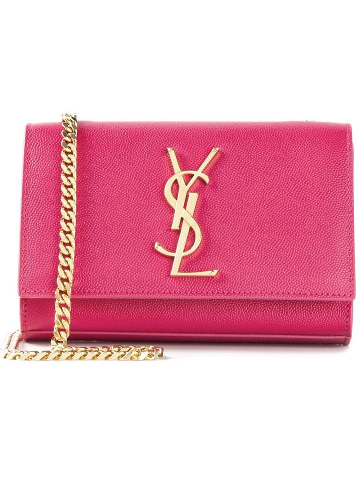 Saint Laurent Small 'monogram' Satchel, Women's, Red, Calf Leather