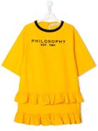 Philosophy Di Lorenzo Serafini Kids Ruffle Trim Dress - Yellow